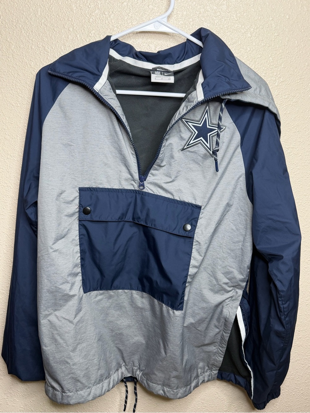 NFL Navy and Gray Pullover Windbreaker with Star Logo